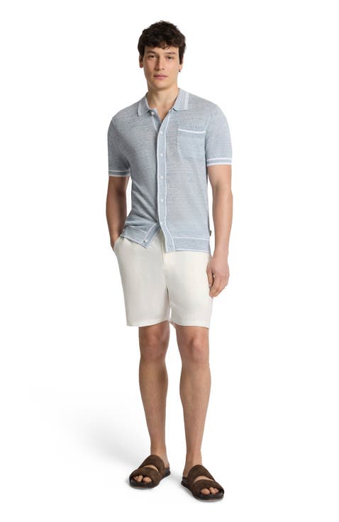 Linen Knit Button Down Shirt