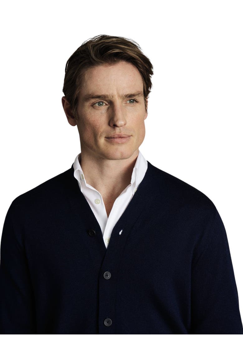 Merino Button Up Cardigan, Alternate, color, Navy