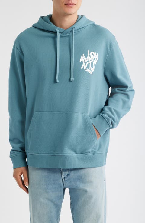 トップス NEW FLAG OVERSIZE SWEAT HOODIE - L.BLUE LOS ANGELES ZIP HOODIE - BLUE