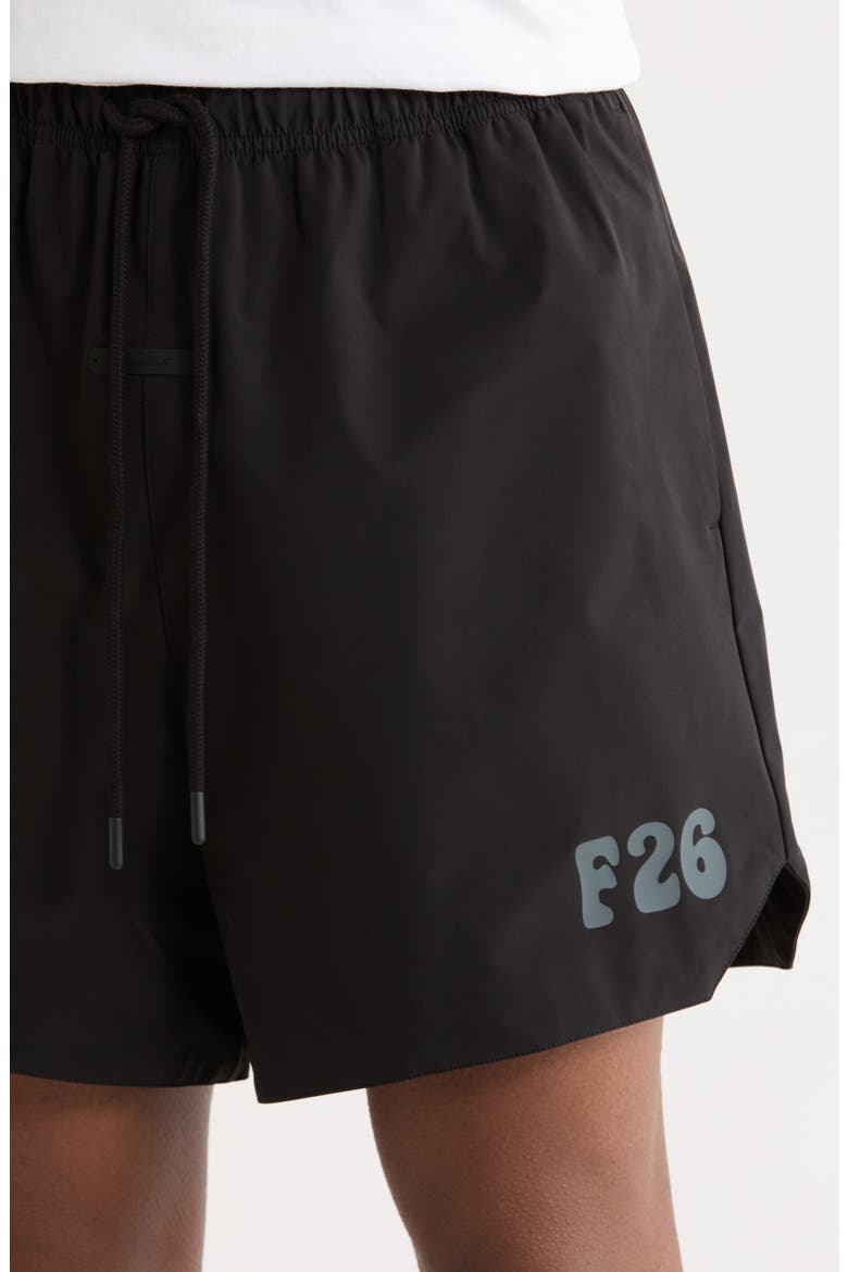 Logo Graphic Drawstring Gym Shorts, Alternate, color, VINTAGE BLACK