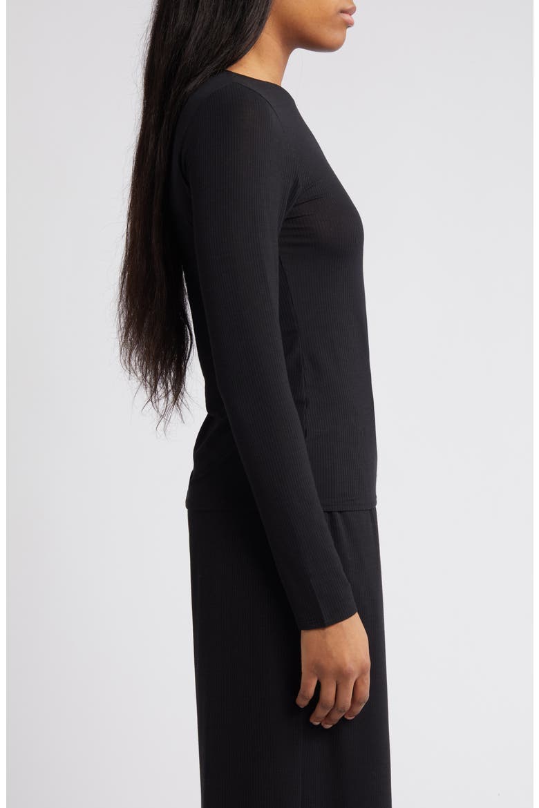 Dreamy Rib Sleep Top, Alternate, color, BLACK