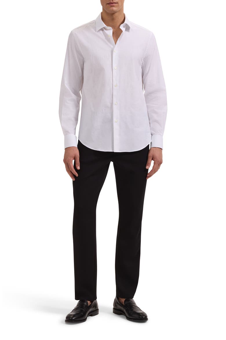 Julian Shaped Fit Stretch Cotton Button-Up Shirt, Alternate, color, WHITE