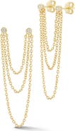 GLAZE JEWELRY Double Piercing Drop Chain Earrings