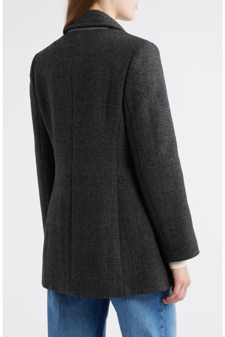Houndstooth Layered Wool Blend Coat, Alternate, color, BLACK/ GREY