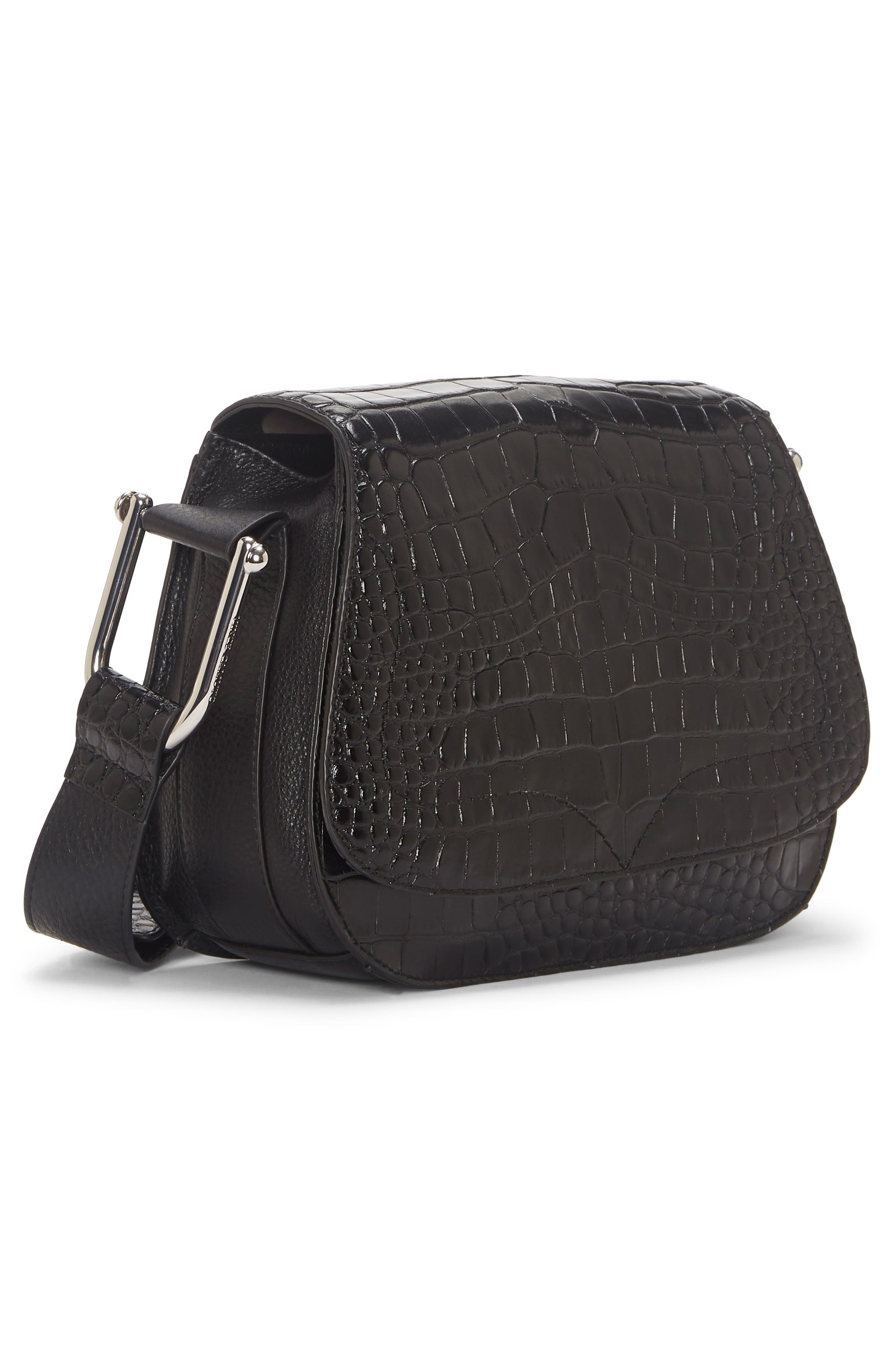 Vince Camuto Tal Croc Embossed Leather Shoulder Bag, Alternate, color, 
