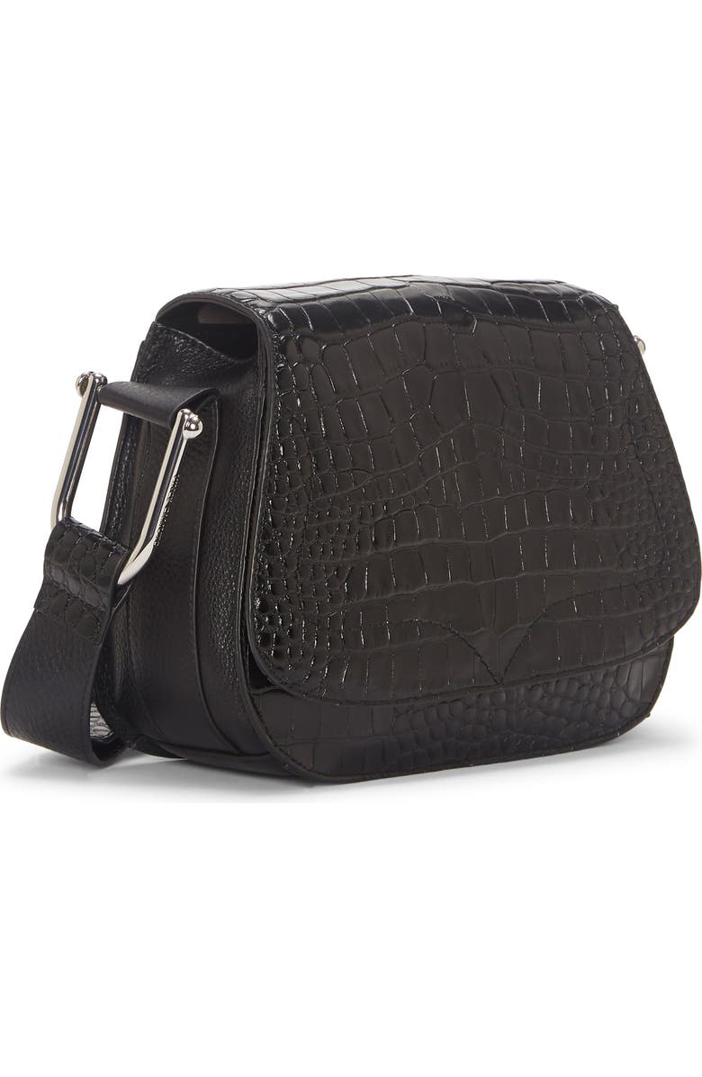 Vince Camuto Tal Croc Embossed Leather Shoulder Bag, Alternate, color,