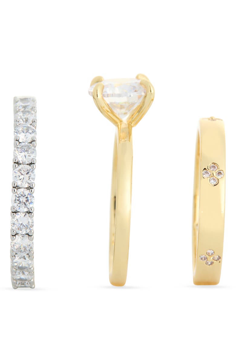 Covet Set of 3 Stacking Rings, Alternate, color, Clear/ Two Tone