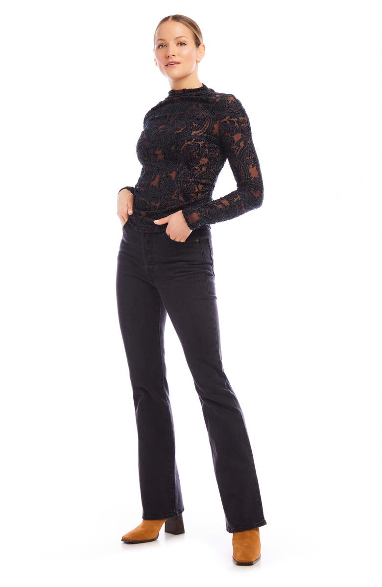 FIFTEEN TWENTY Khami Long Sleeve Burnout Velvet Top, Alternate, color, 