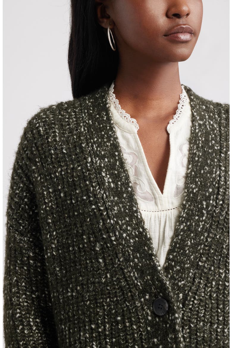 Oversize Nubby Cardigan, Alternate, color, GREEN GABLES COMBO
