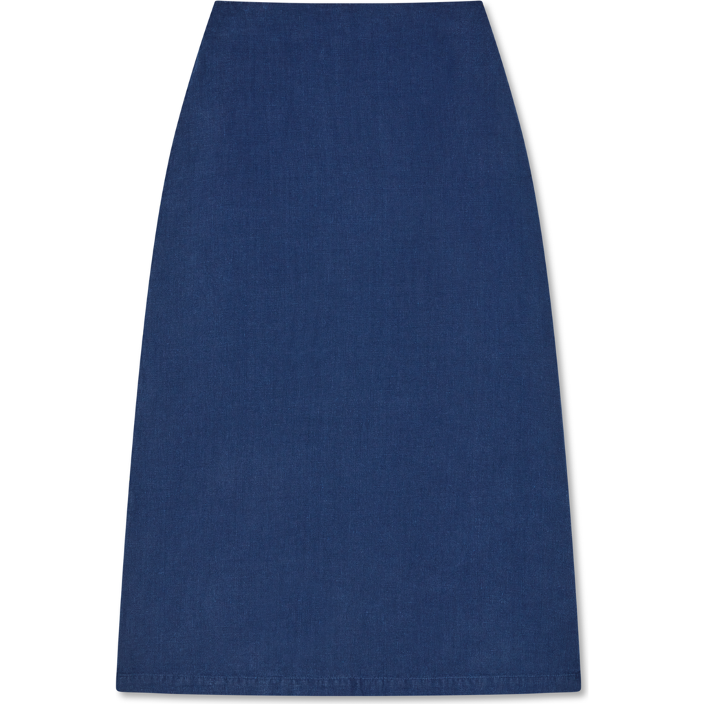 Vir Vita Philippine Maxi Linen Skirt In Blue