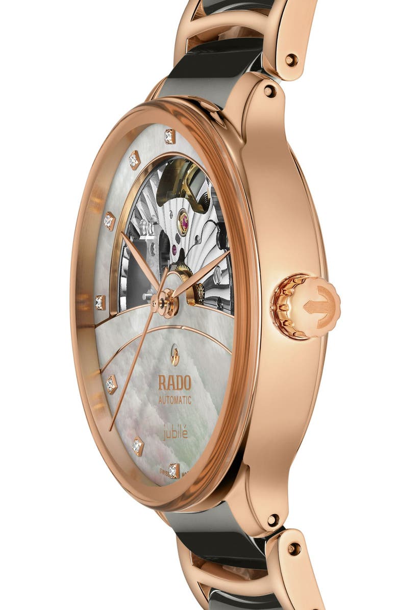 RADO Centrix Open Heart Bracelet Watch, 35mm, Alternate, color, 