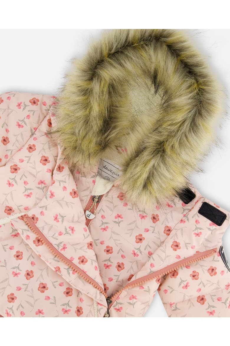 One-Piece Snug Snowsuit Designed for Car Seat, Alternate, color, Pink Mini Flowers