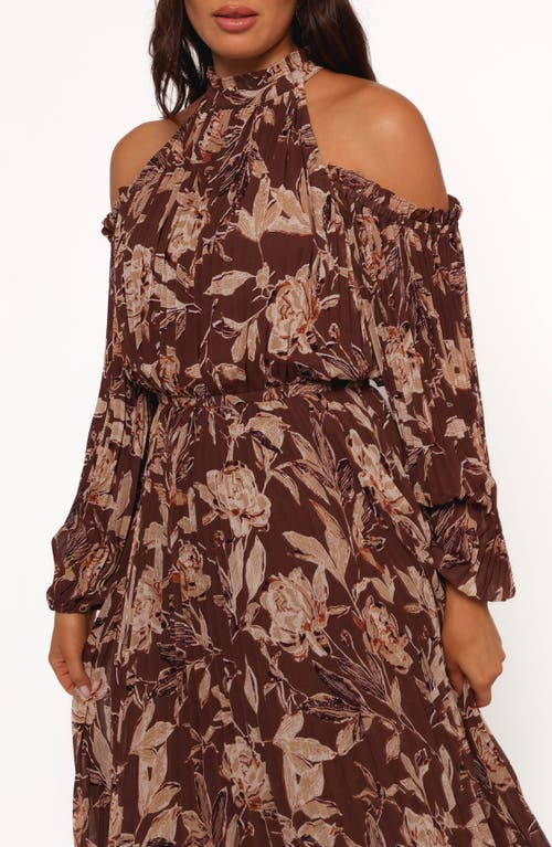 Petal And Pup Petal & Pup Hillary Floral Cold Shoulder Long Sleeve Maxi Dress In Multi