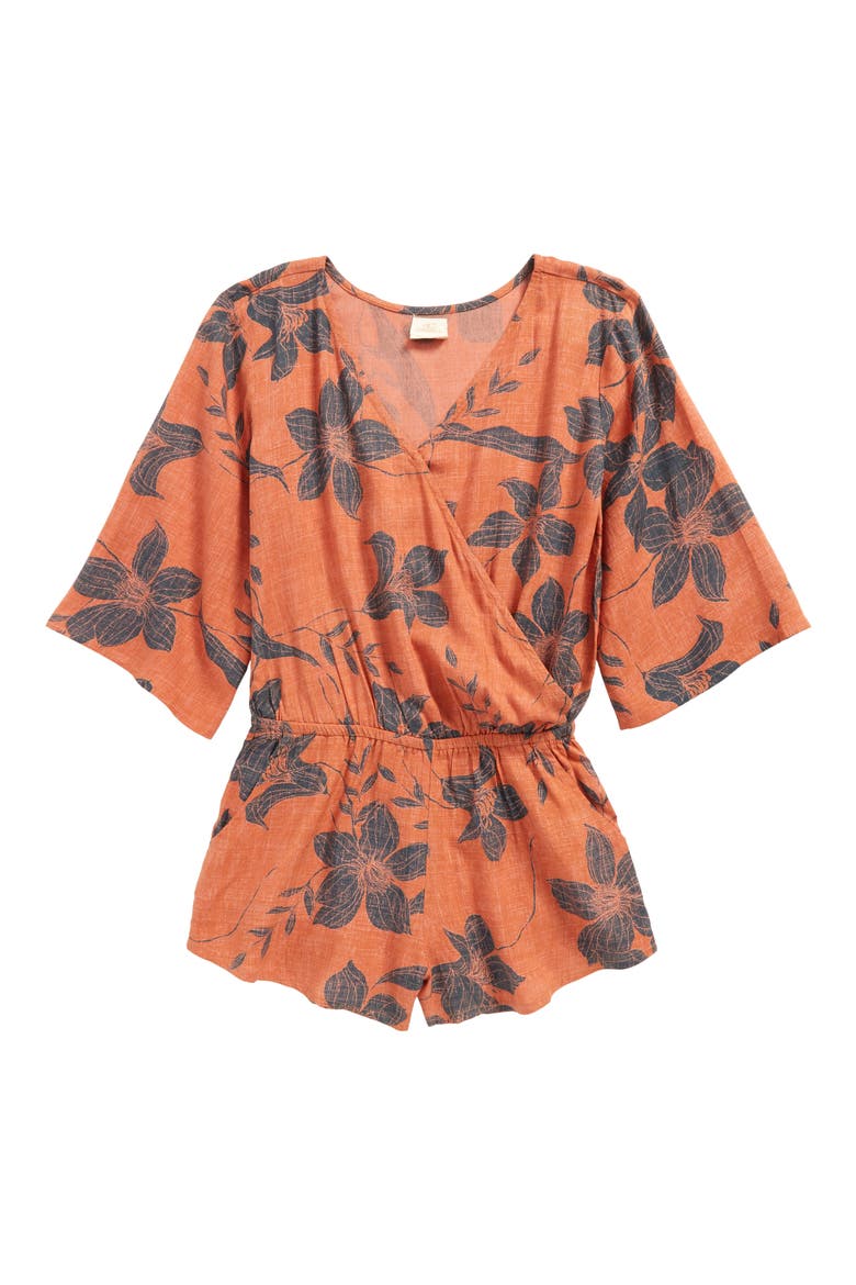 Joanie Wrap Front Romper, Main, color, TERRACOTTA