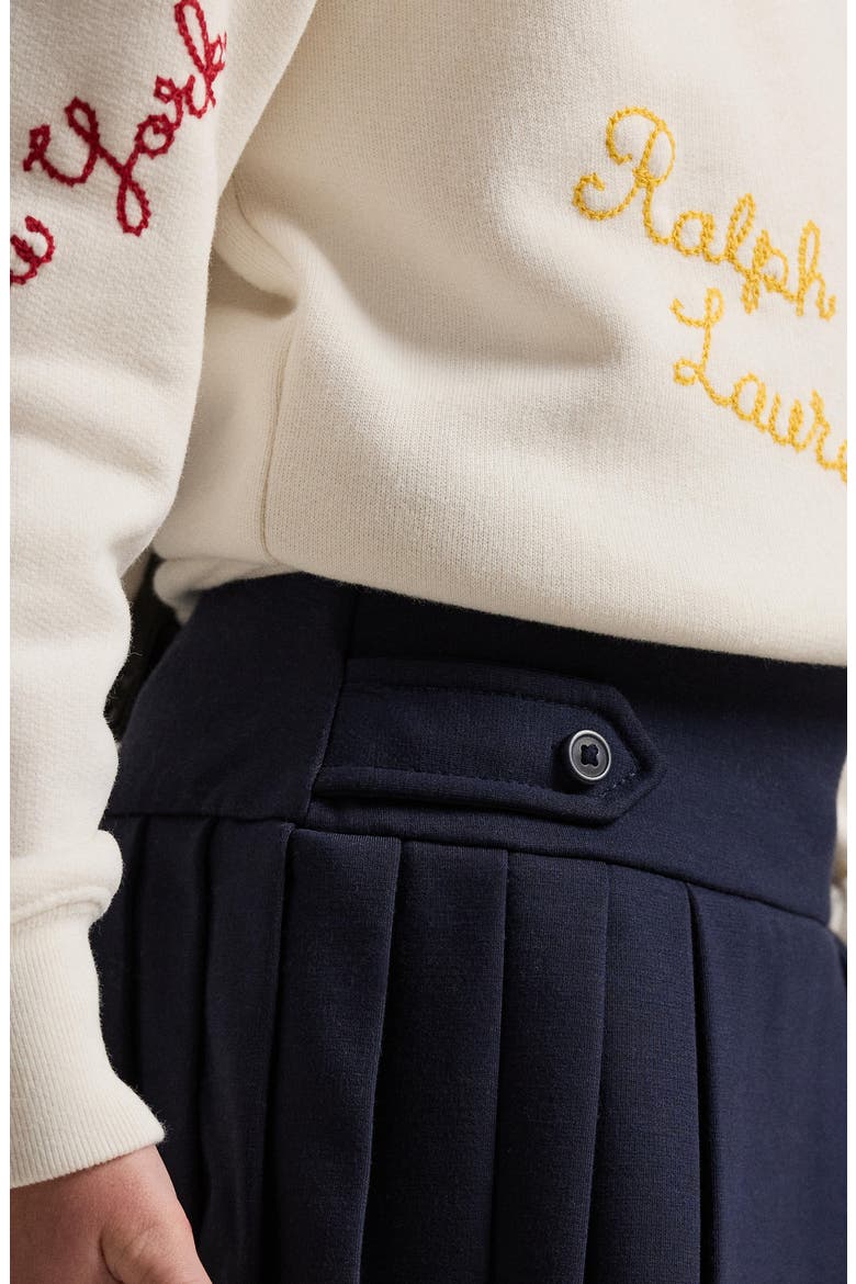 Kids' Roma Pleated Ponte Knit Skort, Alternate, color, NAVY