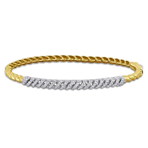 Diamond Bangle 14k White Yellow Gold