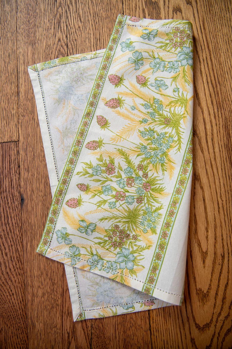 Clover Luncheon Napkins, Set of 4, Alternate, color, White