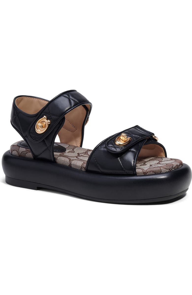 COACH Peyton Quilted Platform Sandal, Main, color,