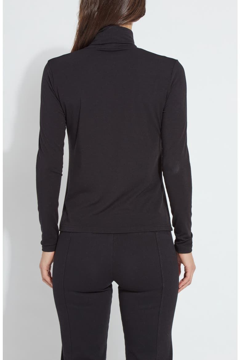 'Lyssentials Essential Long Sleeve Turtleneck Top, Alternate, color, BLACK
