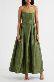 Tahari ASL Crushed Taffeta Strapless Gown