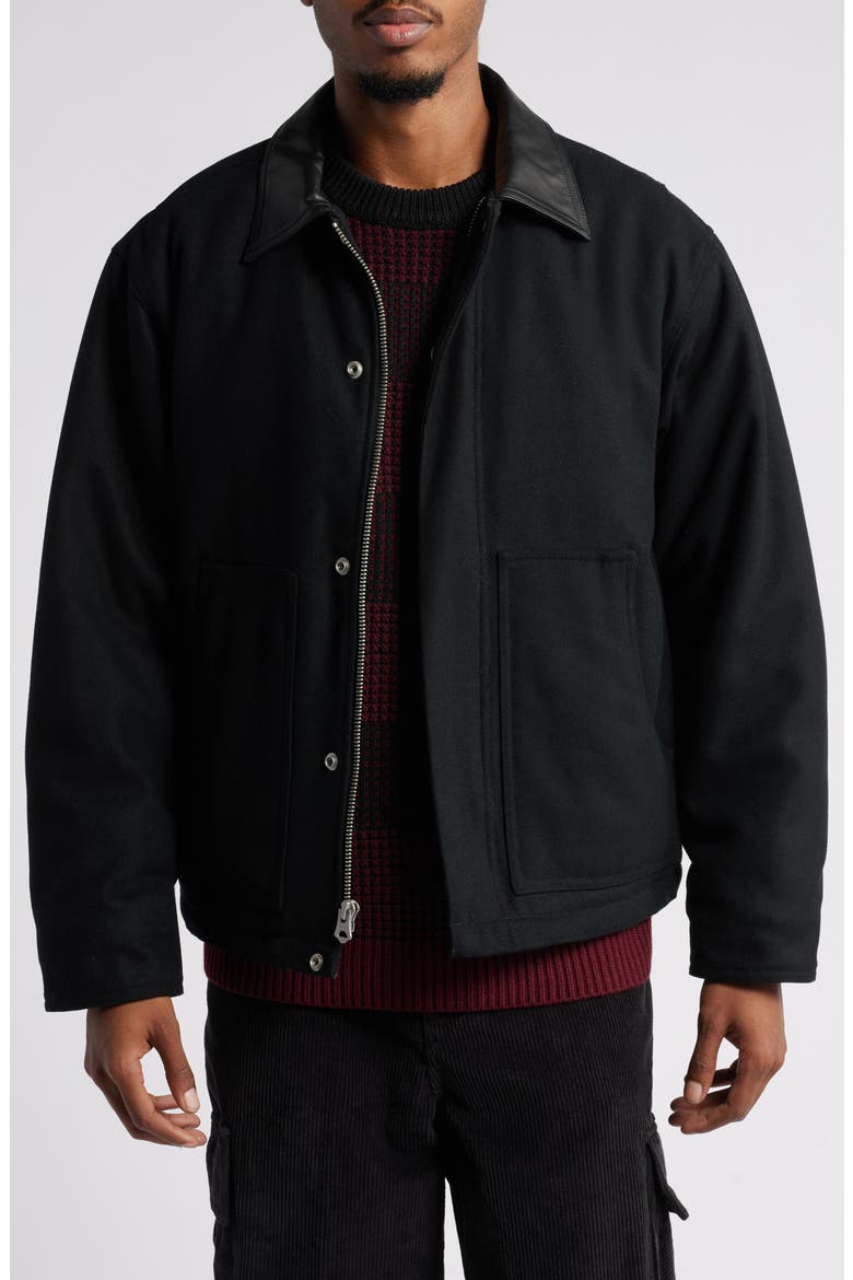 ジャケット・アウター WOOL MELTON MIDDLE COAT Obey Chisel Quilted Lining Melton Wool Blend Jacket (Men) | Nordstrom