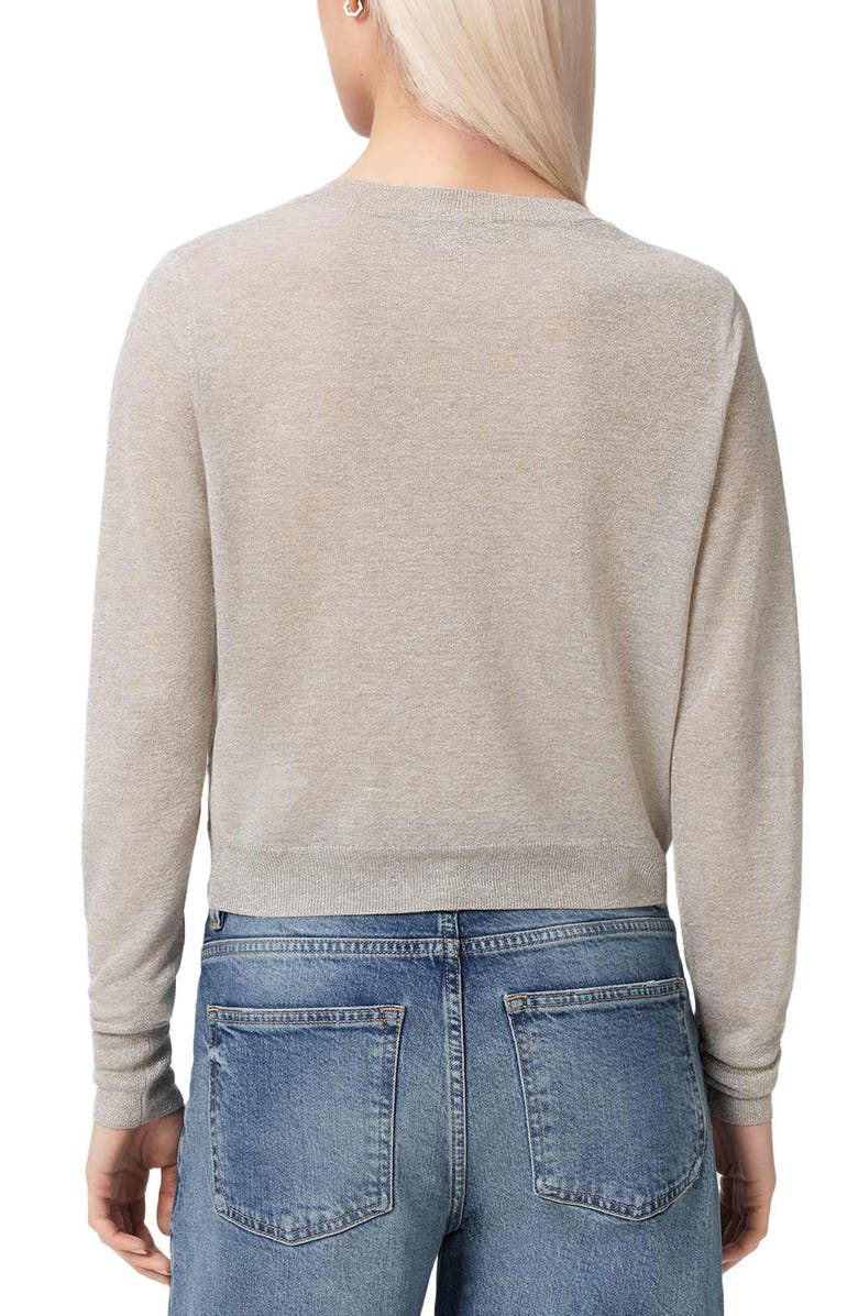 AllSaints Deetz Metallic Punk Graphic Sweater, Alternate, color, Chalk White