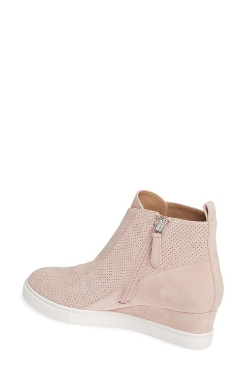 Linea Paolo Anna Wedge Sneaker In Blush Perforated Suede