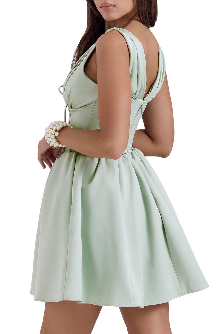 Emmeliette Satin Minidress, Alternate, color, PISTACHIO