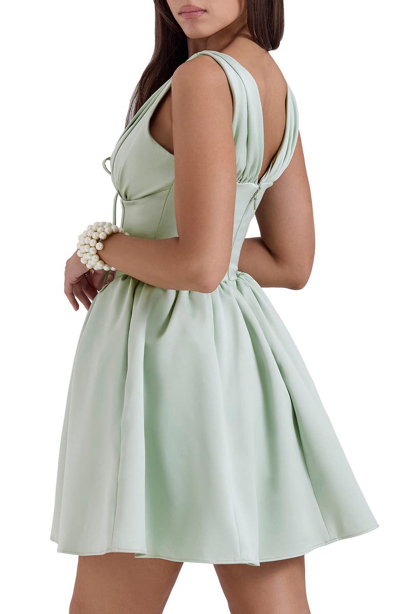 HOUSE OF CB Emmeliette Satin Minidress, Alternate, color, Pistachio