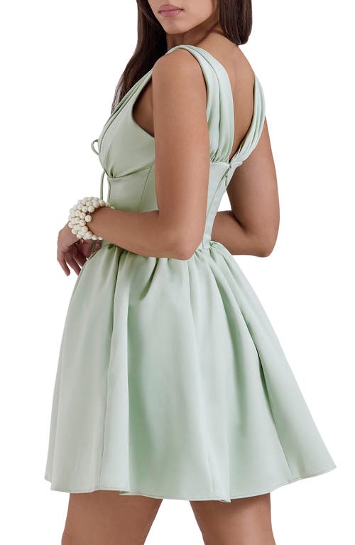 House Of Cb Emmeliette Satin Minidress In Pistachio