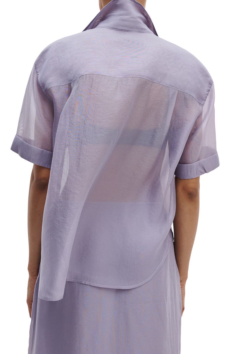 rag & bone Connie Organza Button-Up Shirt, Alternate, color, Lilac