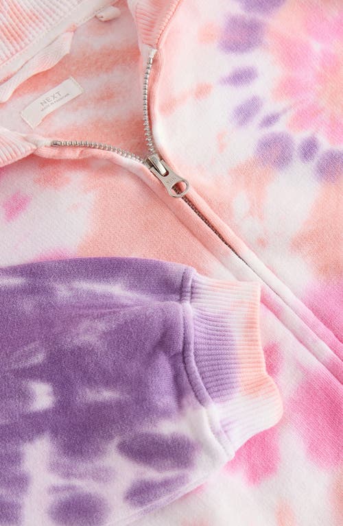 Next Kids' Tie Dye Zip-up Hoodie In Pink Multi Tiedye