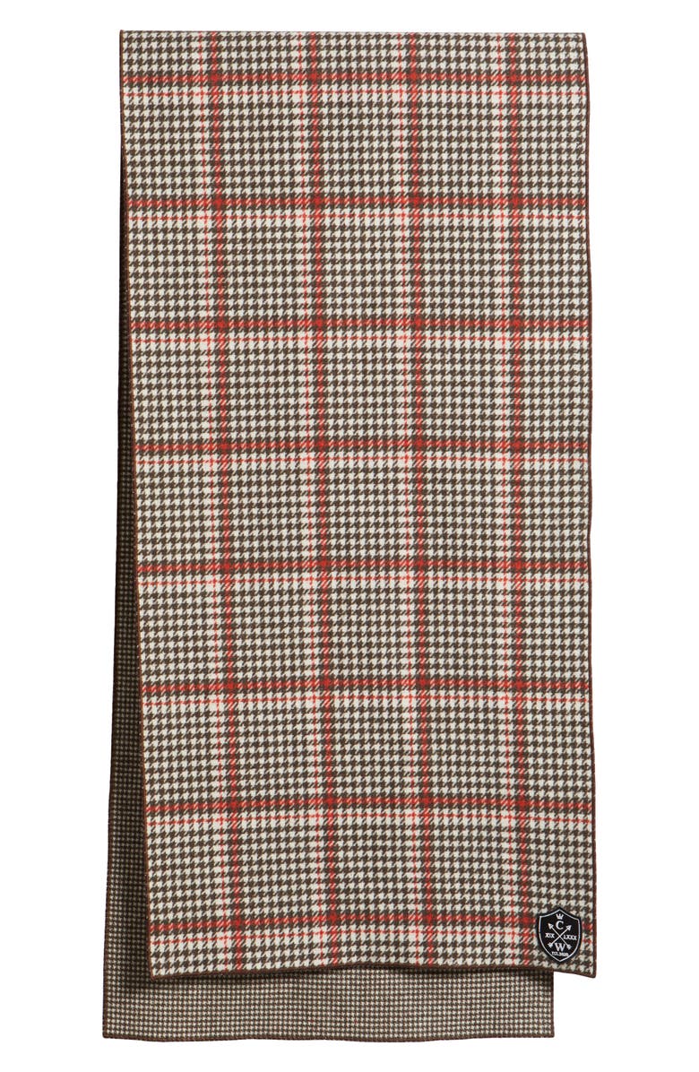CLIFTON WILSON Houndstooth Check Double Face Wool Scarf, Alternate, color, 