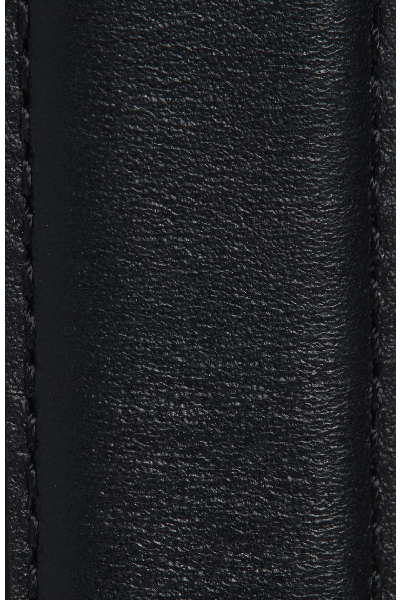 Topstitch Leather Belt, Alternate, color, BLACK