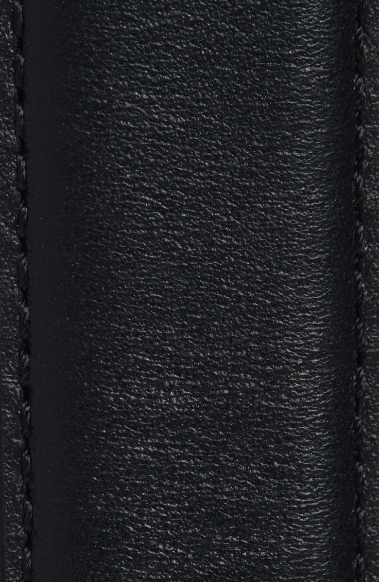 Vince Topstitch Leather Belt, Alternate, color, Black