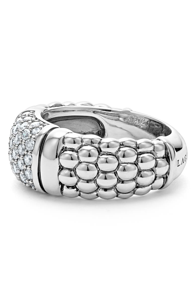 LAGOS Signature Caviar Pavé Diamond Ring, Alternate, color, Silver Diamond