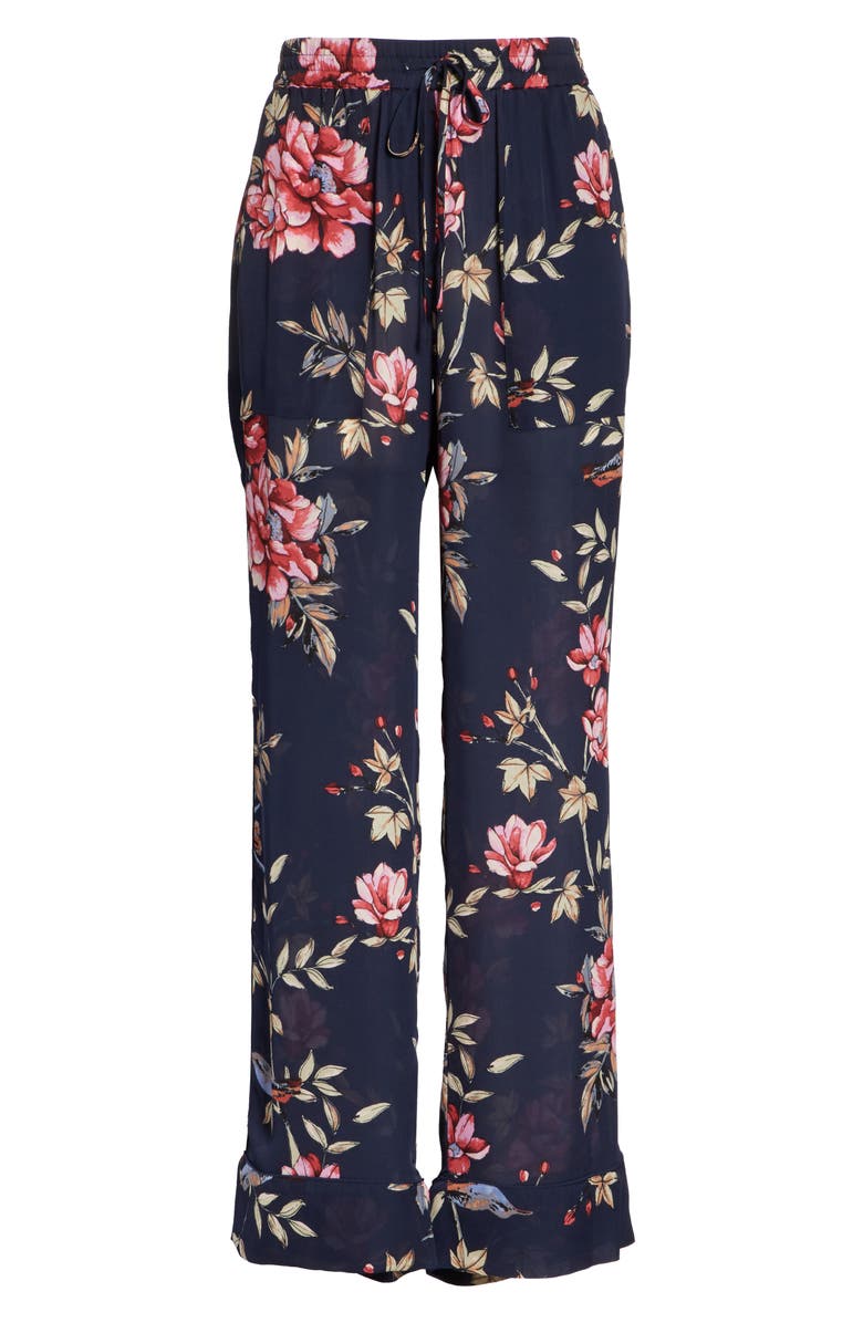 Joie Daltona Floral Silk Pants, Alternate, color, 