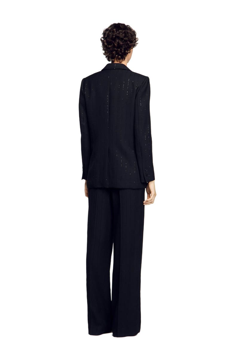 SANDRO Sequinned suit jacket, Alternate, color, Black