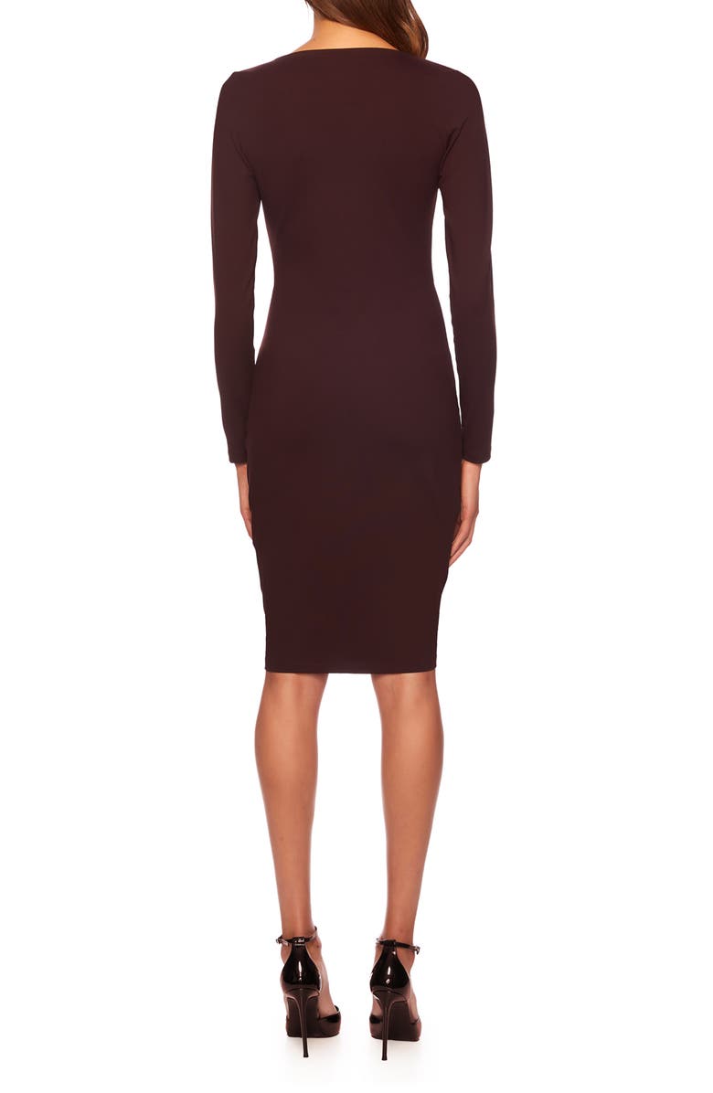Susana Monaco Tie Cutout Long Sleeve Dress, Alternate, color, 