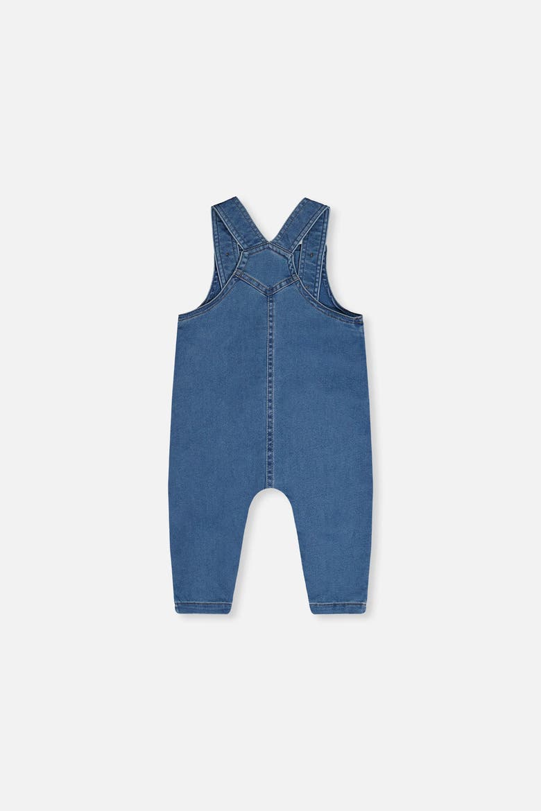 French Terry Denim Car Embroidery Adjustable Strap Overall, Alternate, color, Light Blue Denim