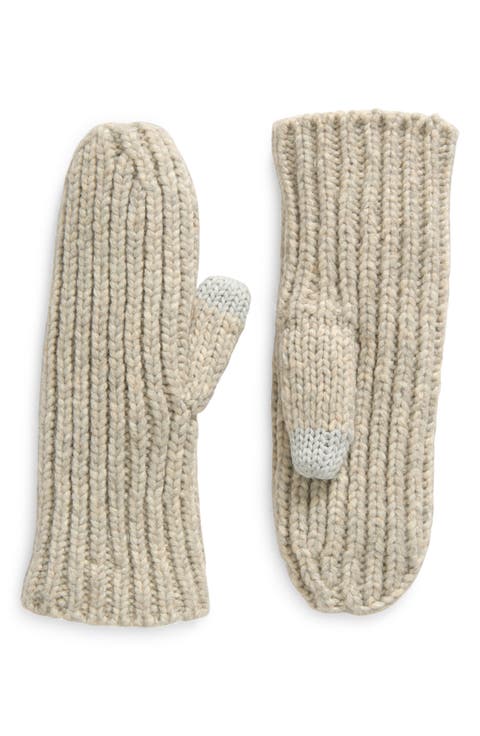Metallic Chunky Rib Mittens