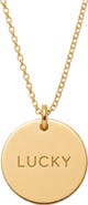 MADE BY MARY Lucky Disc Necklace