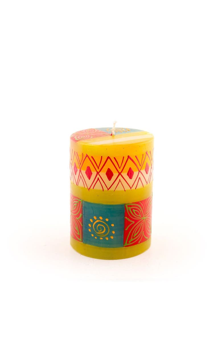 Thumbprint Artifacts Desert Rose Painted Pillar Candle, Main, color, Desert Rose - 3X4"