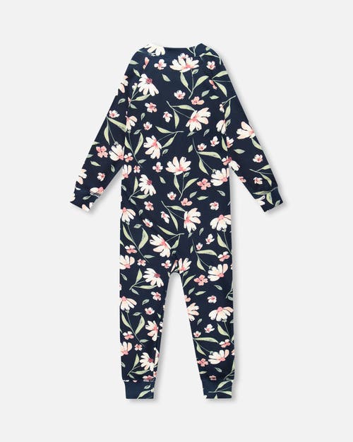 Deux Par Deux One-piece Thermal Underwear Flower In Multi
