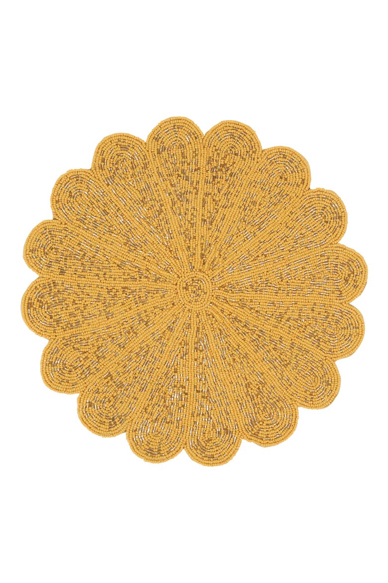 Sunshine Beaded Placemat, Main, color, YELLOW