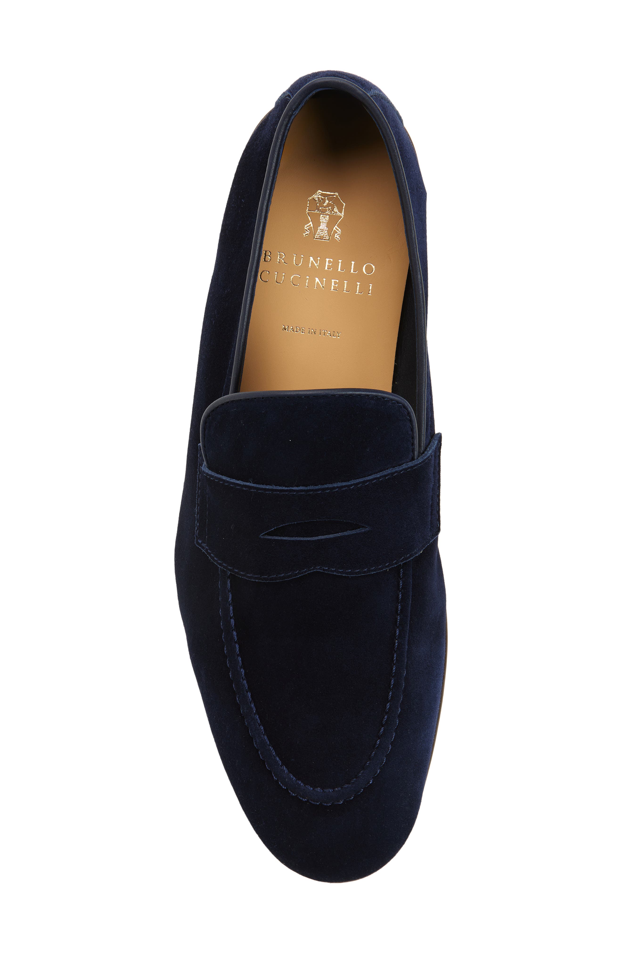 Brunello Cucinelli Deconstructed Penny Loafer, Alternate, color, C8862 Blue