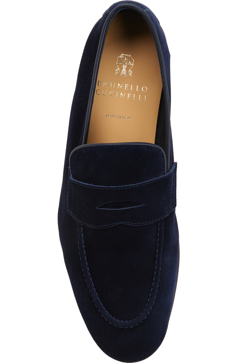 Brunello Cucinelli Deconstructed Penny Loafer, Alternate, color, C8862 Blue