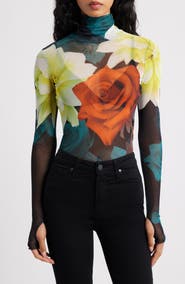 AFRM Zadie Floral Mesh Top
