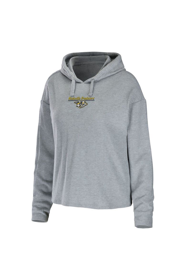 Women's WEAR by Erin Andrews Heather Gray Nashville Predators Logo Pullover Hoodie & Pants Sleep Set, Alternate, color, Heather Gray