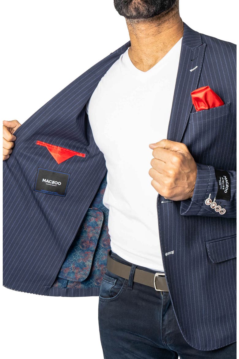 Descartes Unconstructed Pinstripe Capone Blue Blazer, Alternate, color, BLUE
